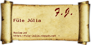 Füle Júlia névjegykártya